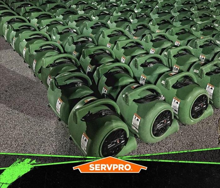 SERVPRO equipment lined up